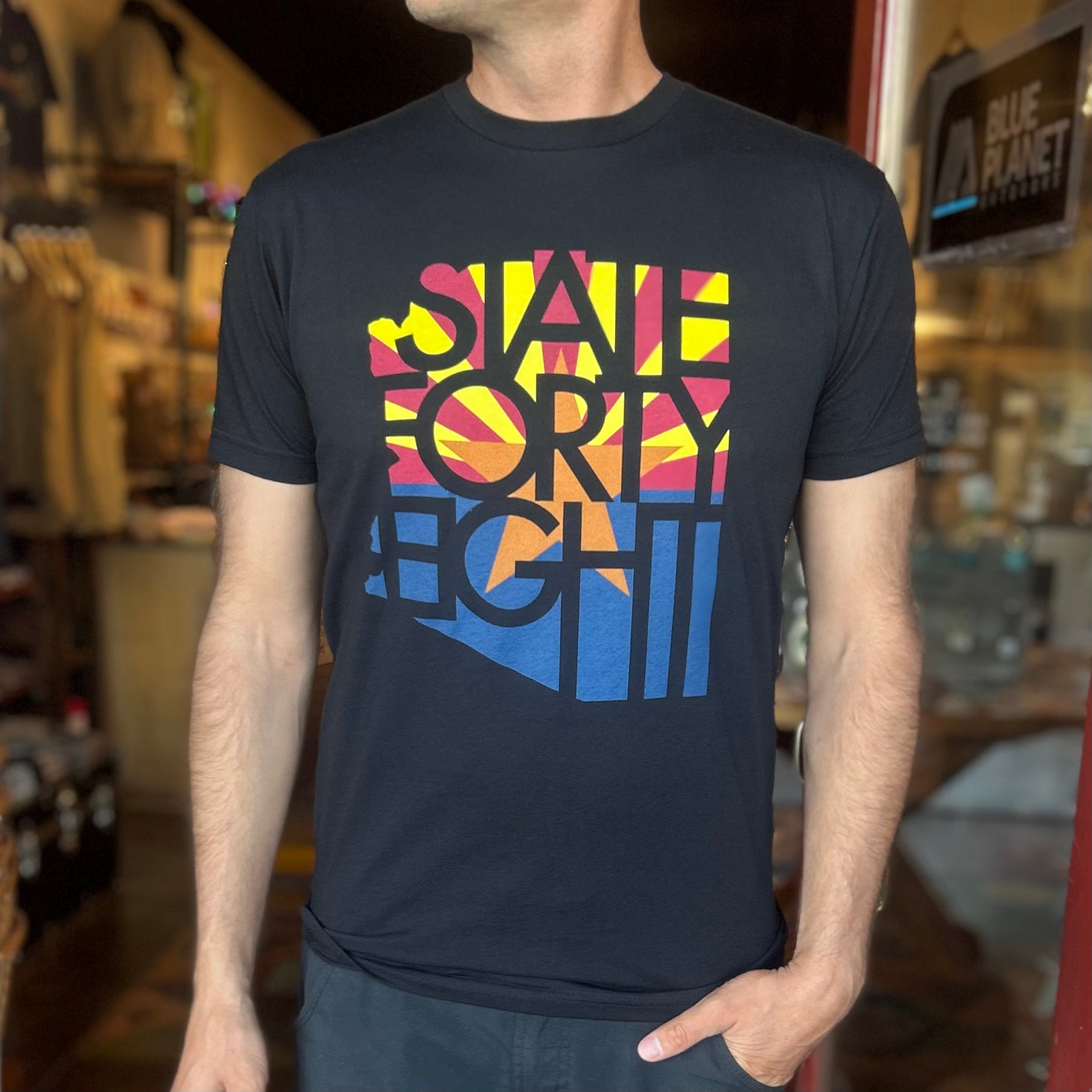 Teal & Red State Forty Eight Tee