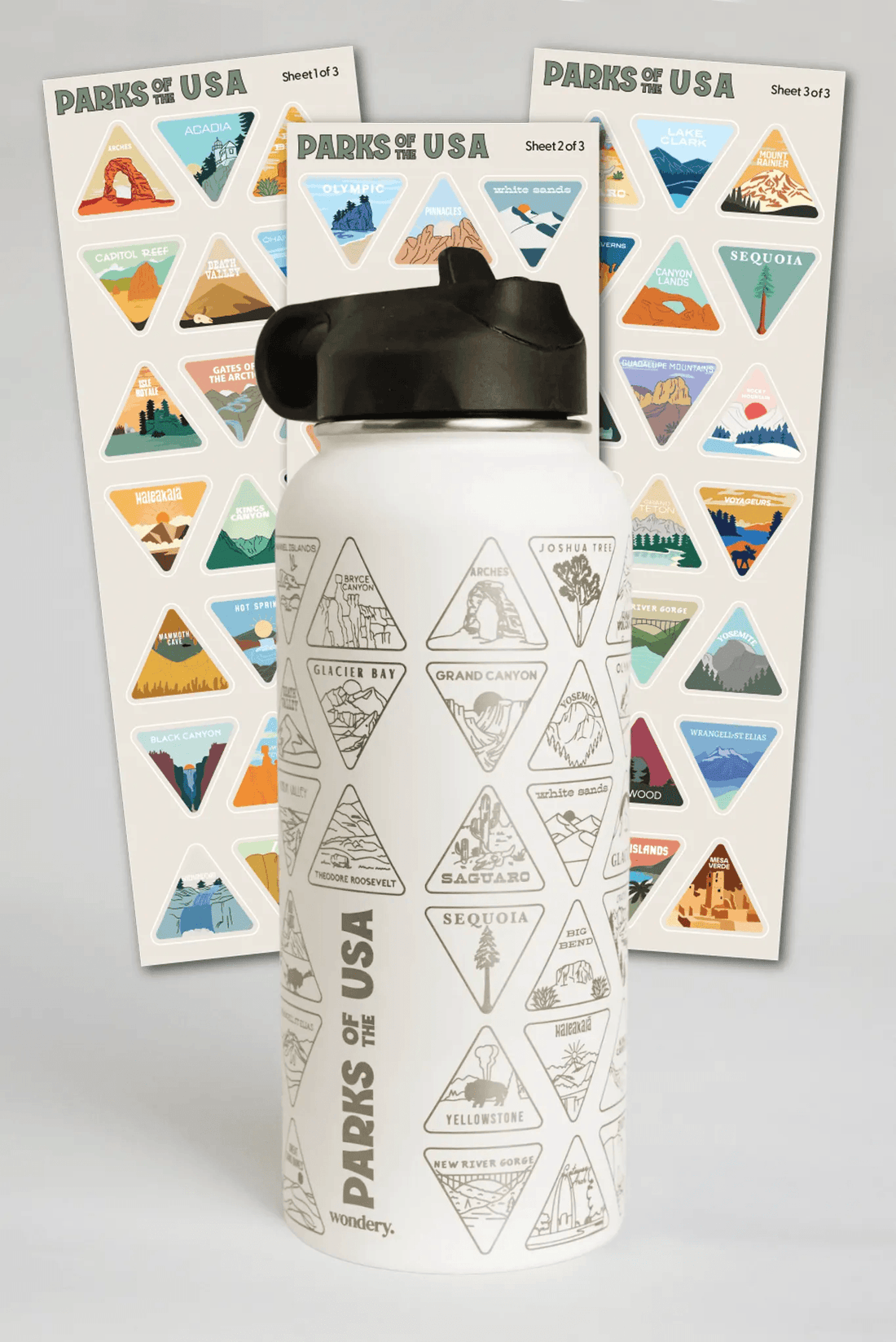 Wondery Fifty States Bucket List Water Bottle