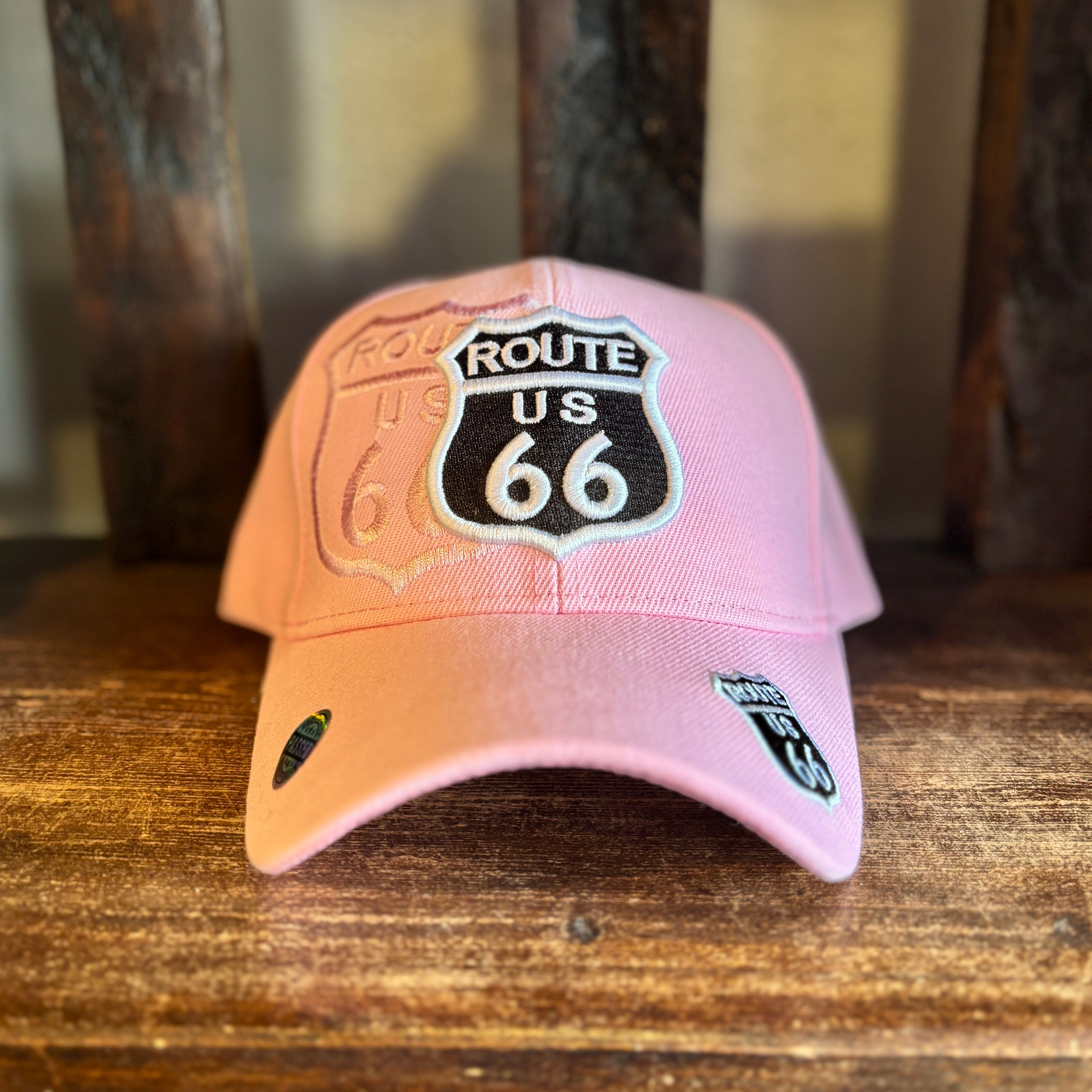 Pink Route 66 Baseball Cap