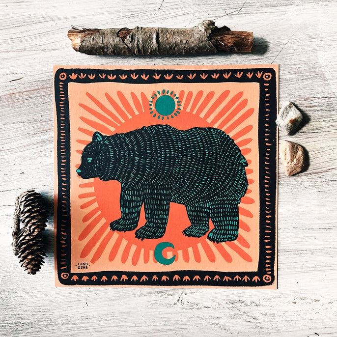 Spring Bear Print 8x8