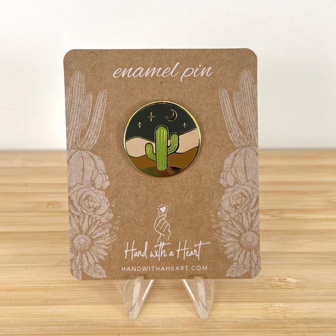 Saguaro Cactus Desert Scene Enamel Pin