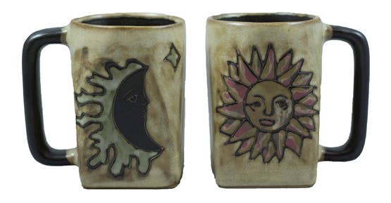 Sun and Moon Square Stoneware Mug