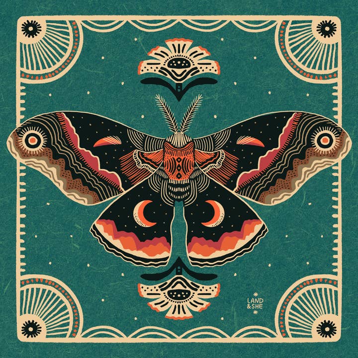 Cecropia Moth Print 8x8