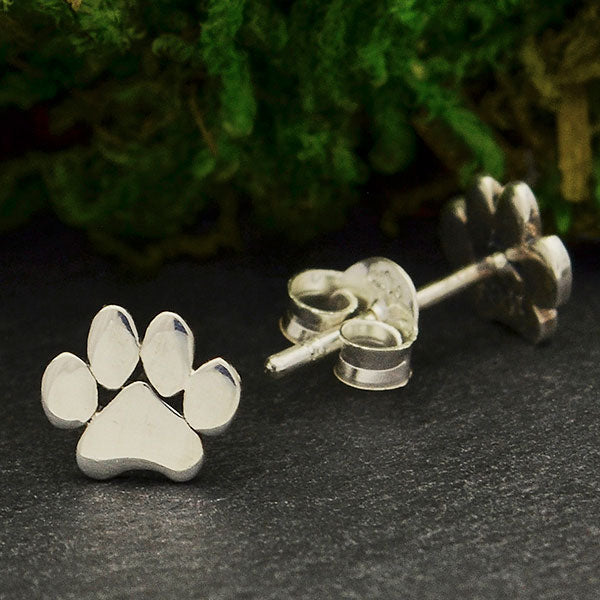 Paw Print Earrings - Sterling Silver