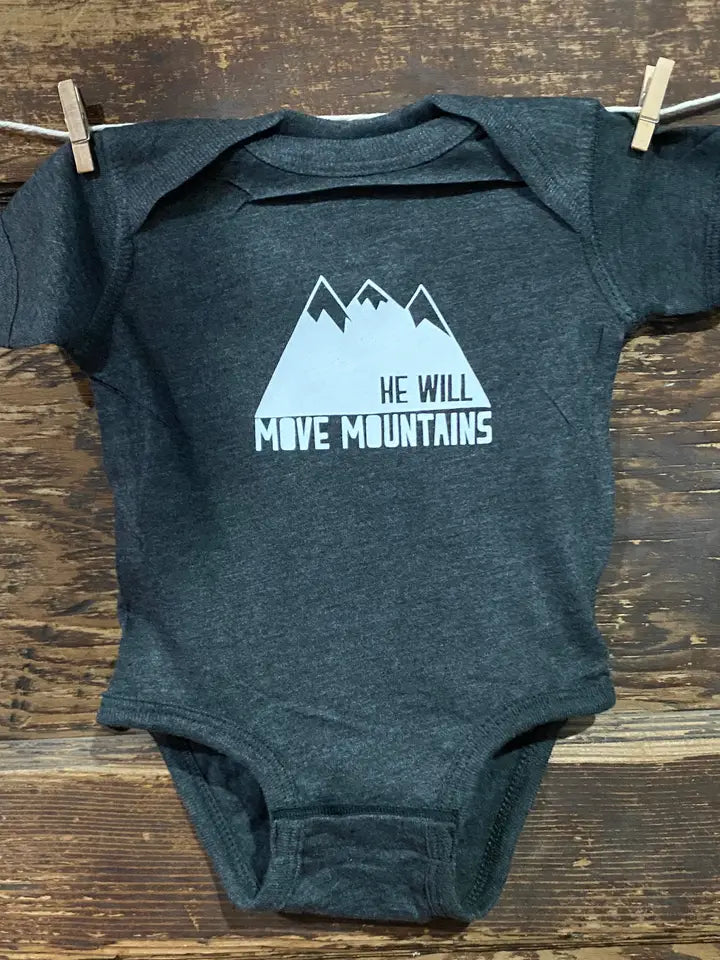 He Will Move Mountains Onesie