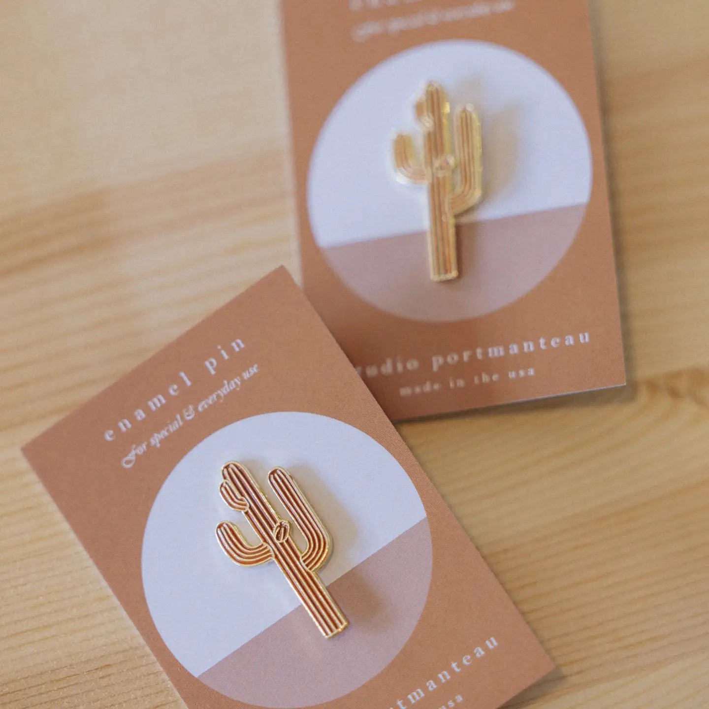 Rust Saguaro Cactus Enamel Pin