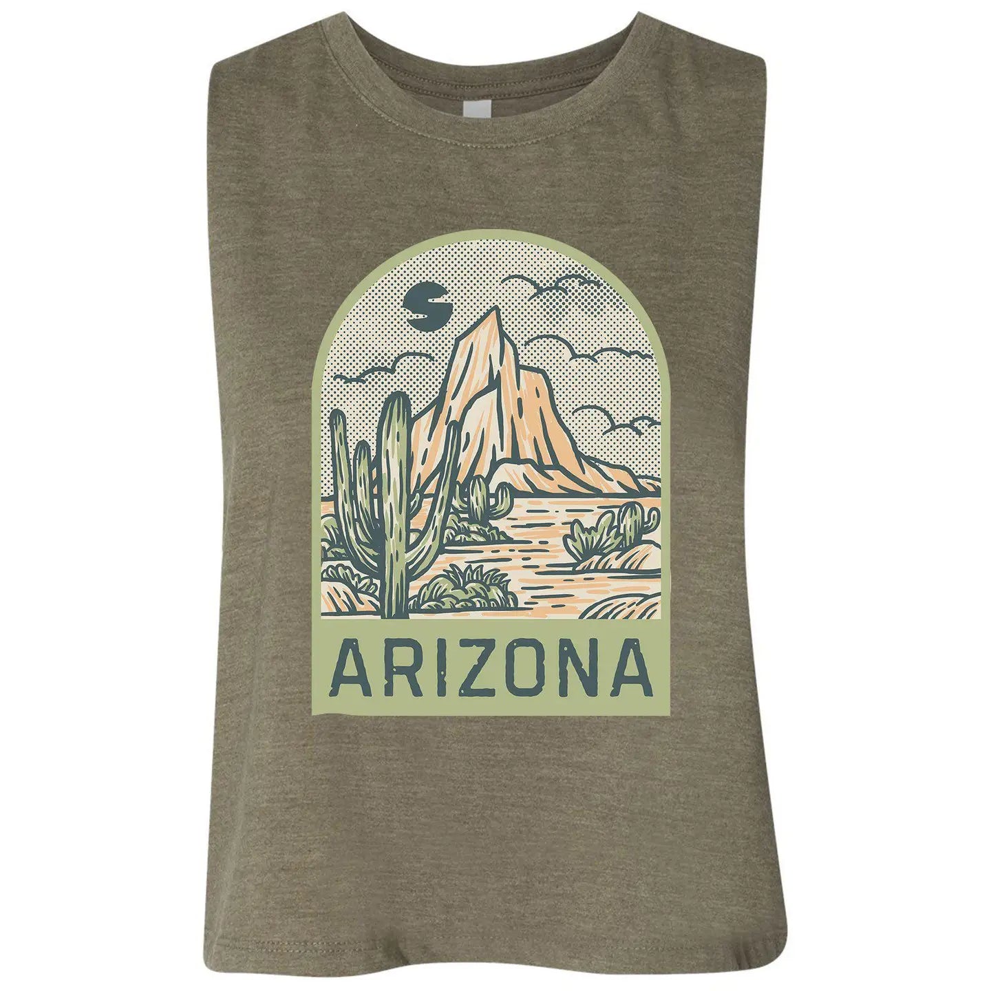 Arizona Desert Scene Crop Racerback Tank