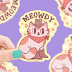 Meowdy Western Cowboy Cat Sticker