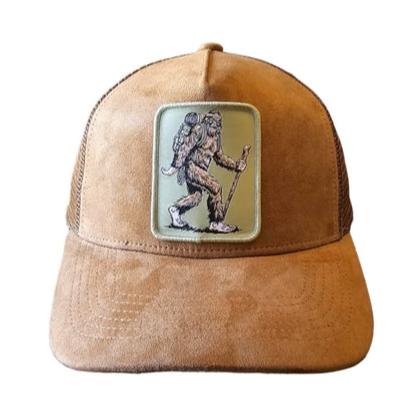 Hiking Sasquatch Patch Suede Trucker Hat