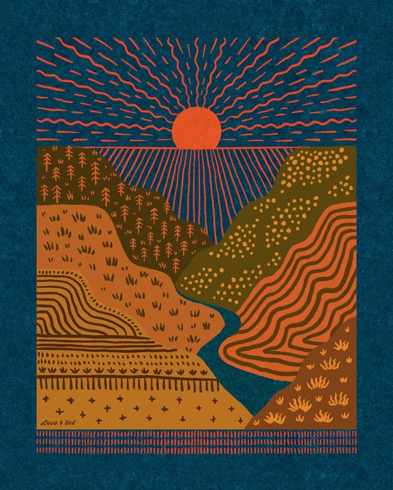 Sun Over Valley Print