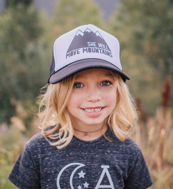 She Will Move Mountains Kids' Trucker Hat