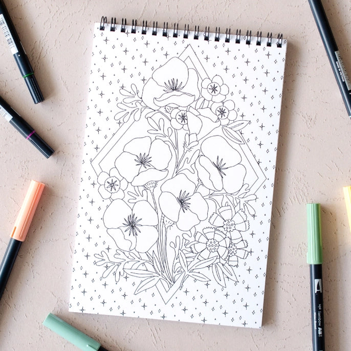 Wildflowers Coloring Book