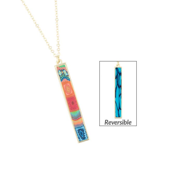 Sedona Sky Reversible Bar Necklace - Vertical