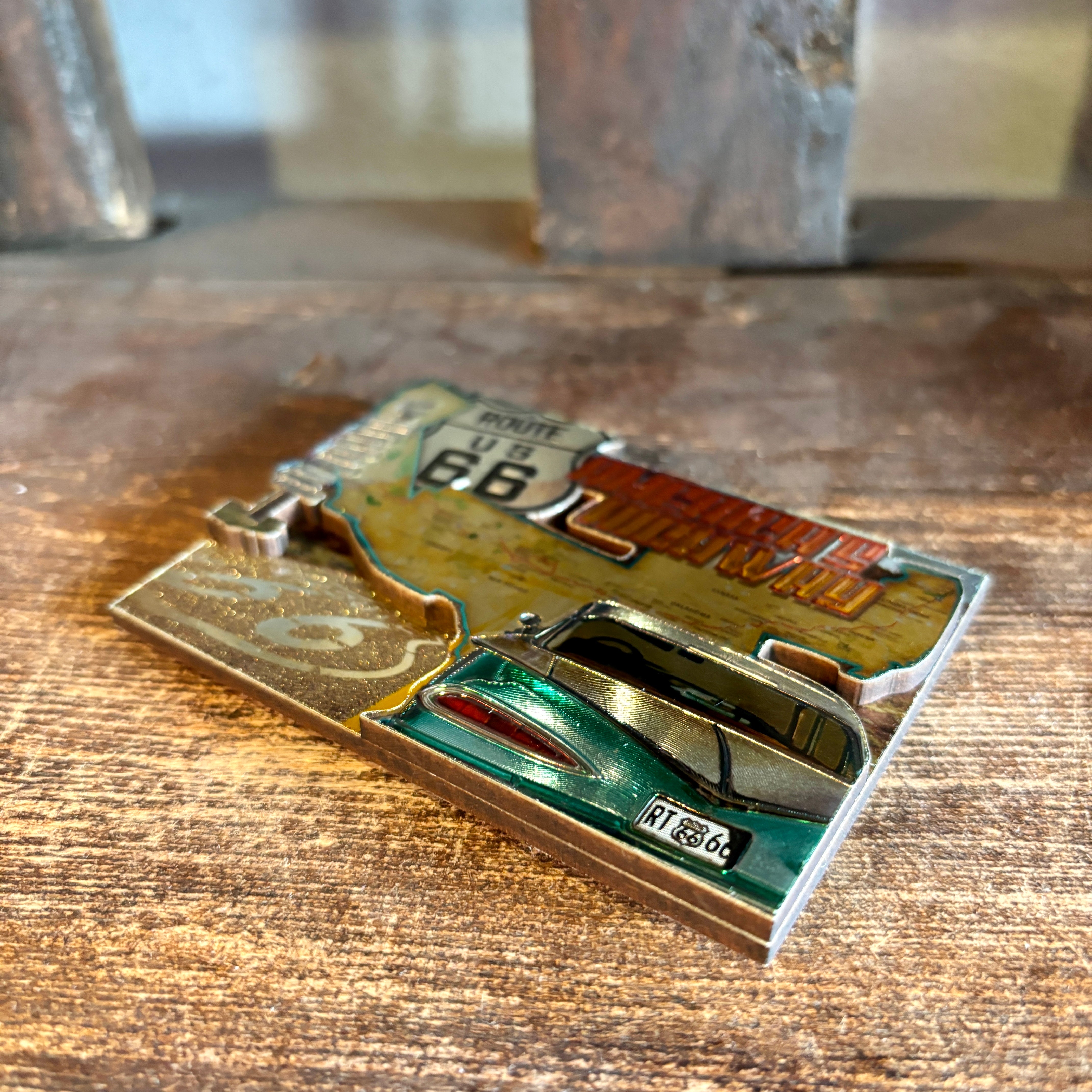 Route 66 Metallic Collage Magnet