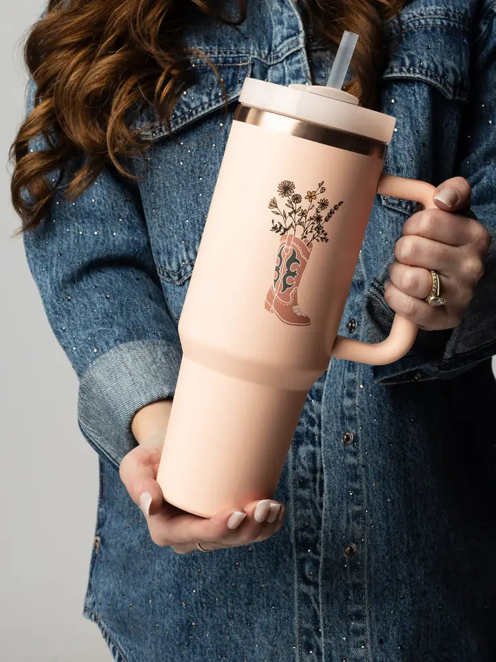 Stanley Style Western Wildflower Insulated Tumbler