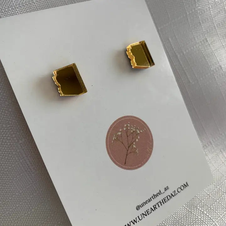 Arizona State Gold Mirror Earrings