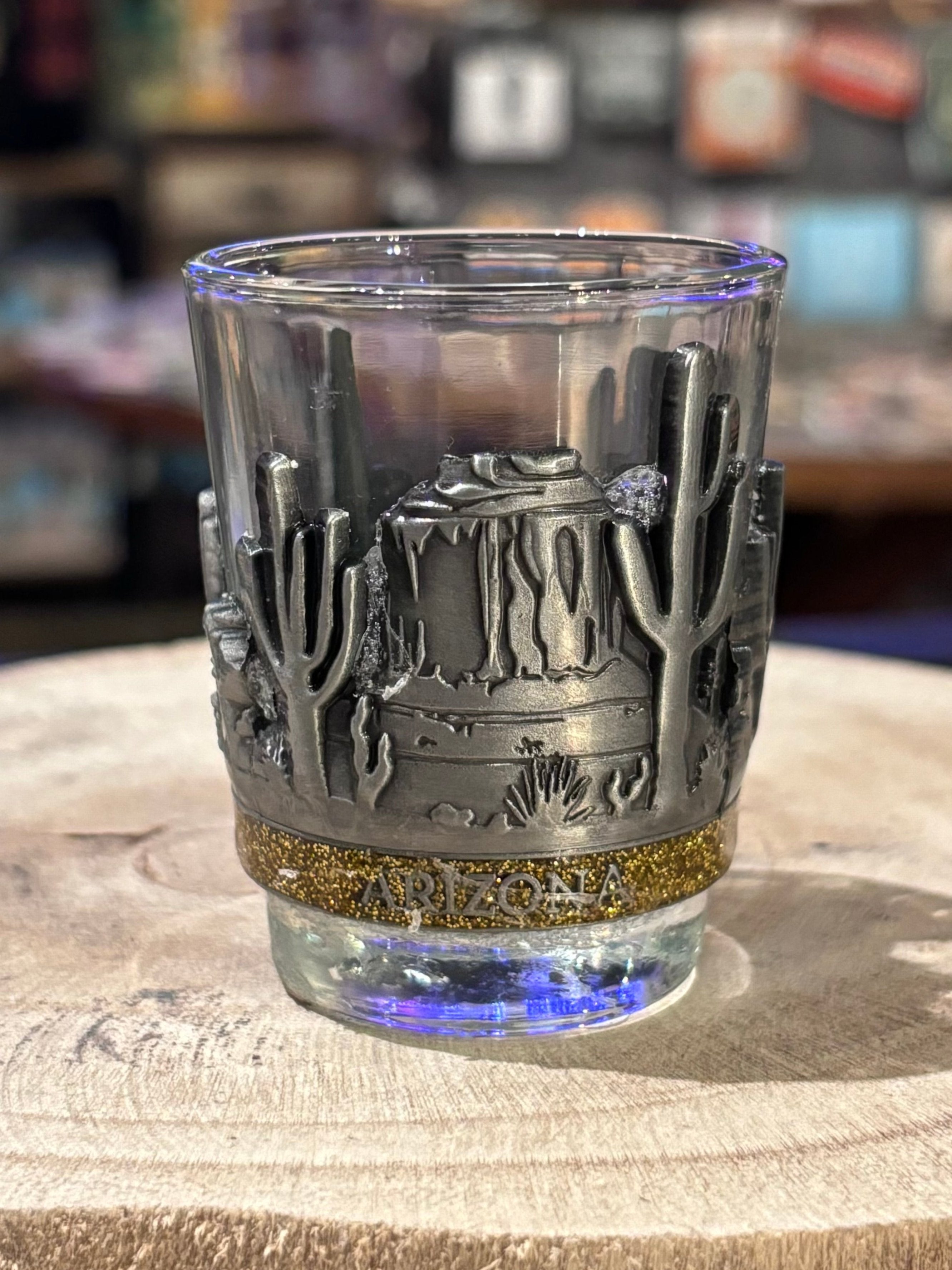 Arizona Metal Cactus Wrap Shot Glass