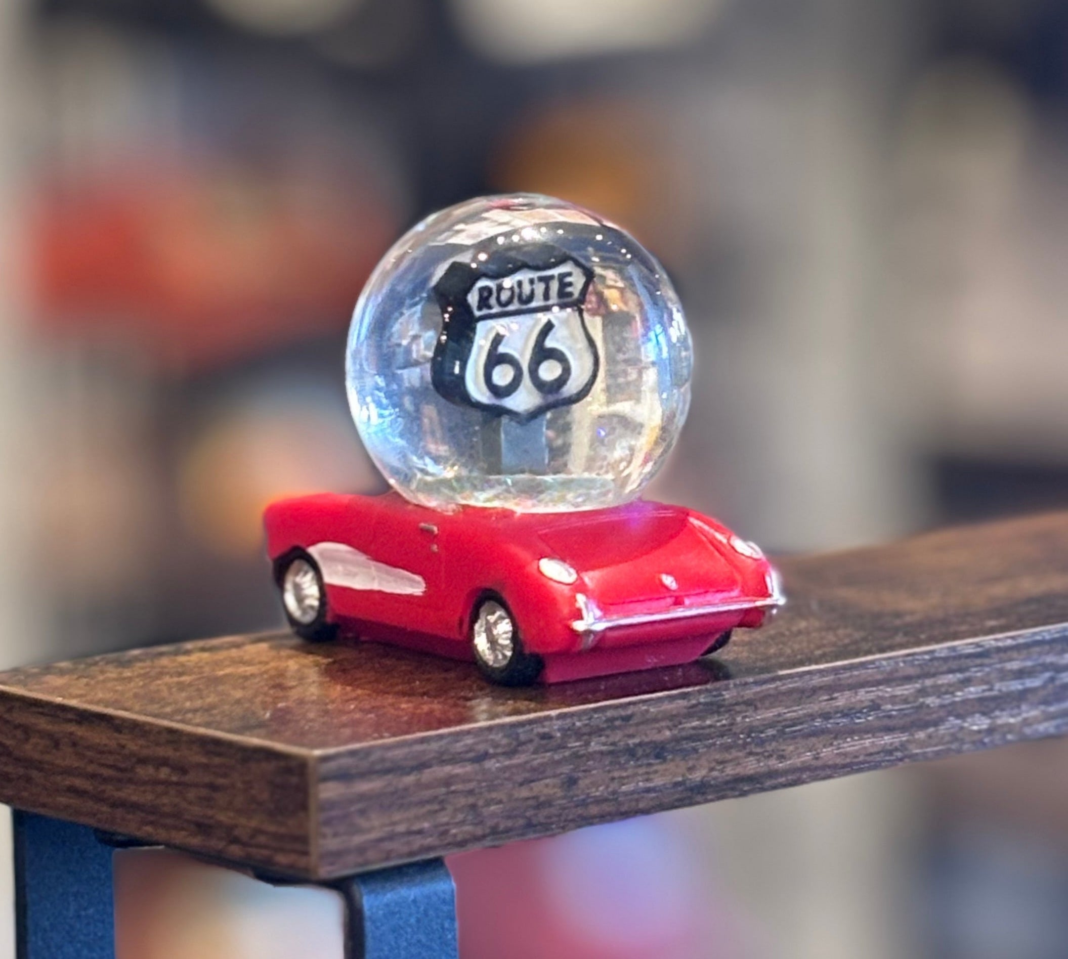 Route 66 Chevy Glitter Globe