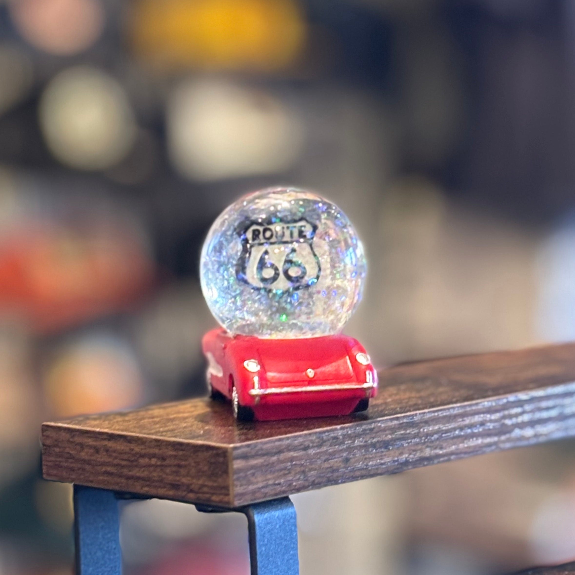 Route 66 Chevy Glitter Globe