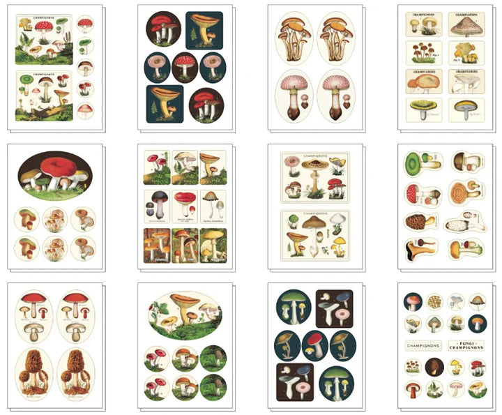 Mushroom Vintage Sticker Set