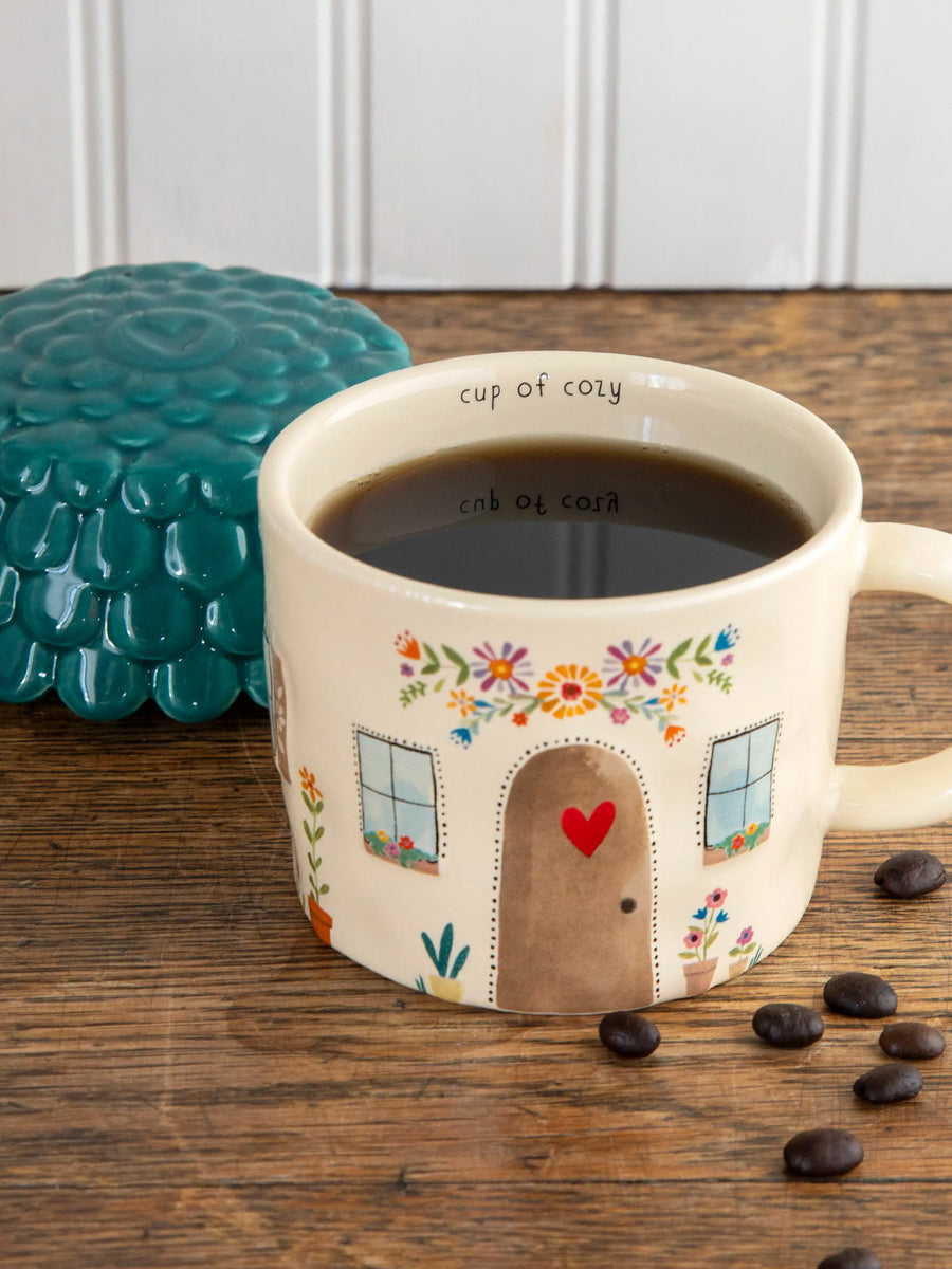 Lidded Mug - Cottage