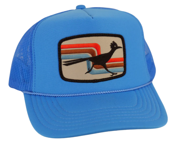 70s Retro Roadrunner Foam Trucker Hat - Blue