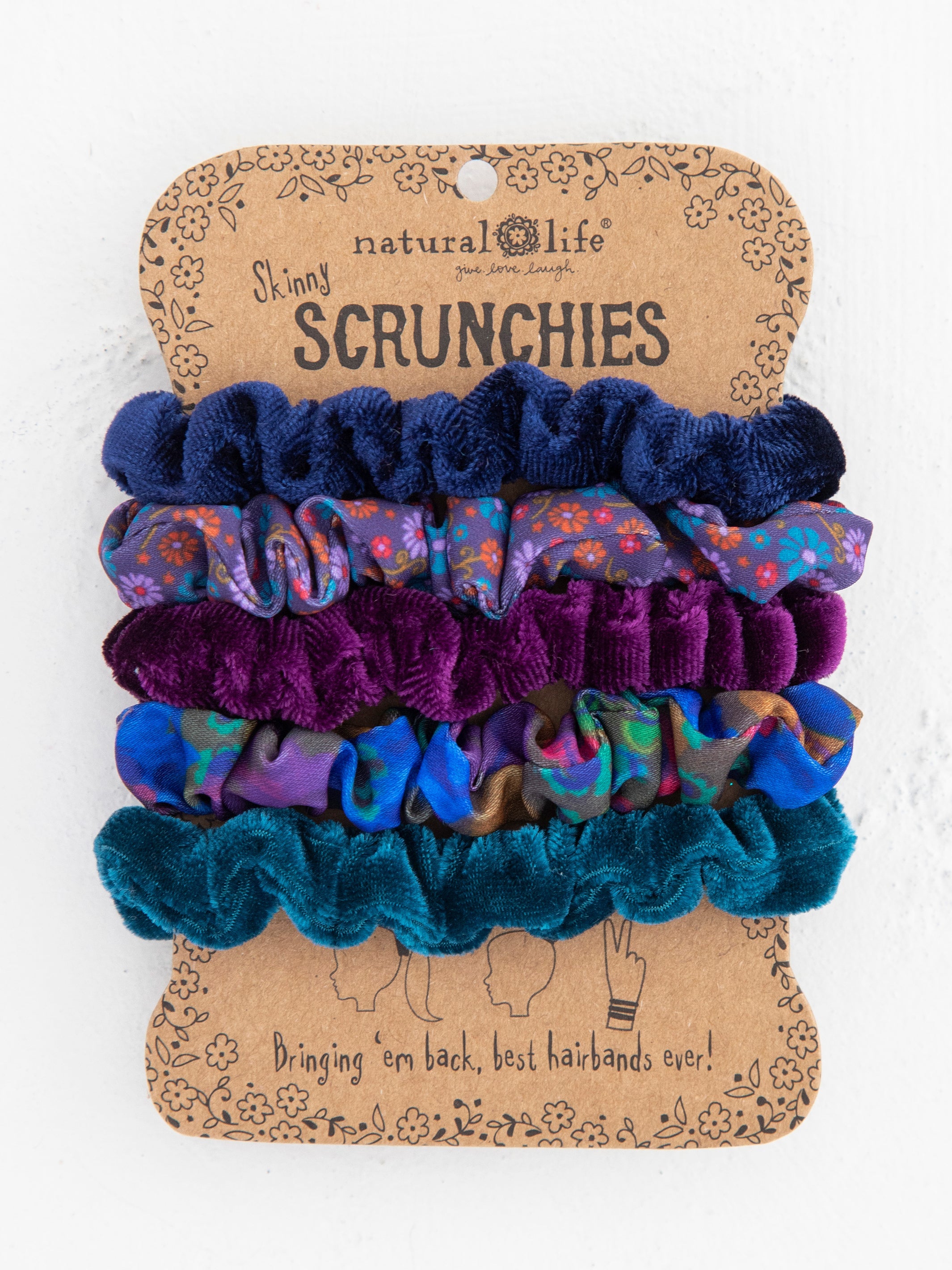 Print and Velvet Scrunchie Set