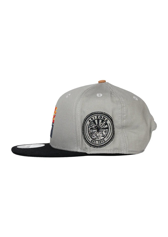 State Forty Eight Snapback Flag Hat | Grey & Black