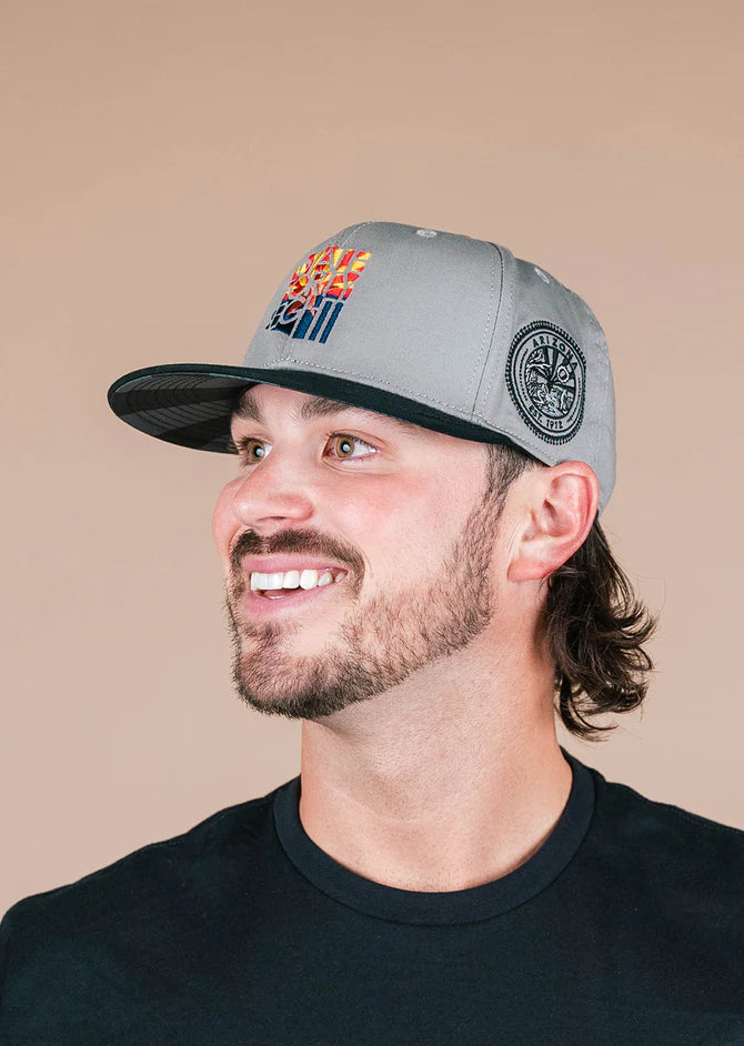 State Forty Eight Snapback Flag Hat | Grey & Black