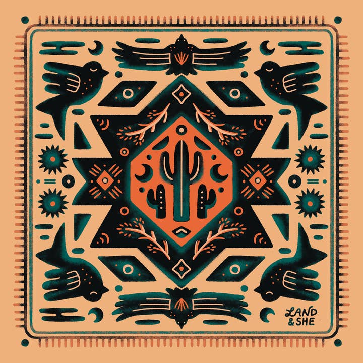 Desert Folk Blanket Print 8x8