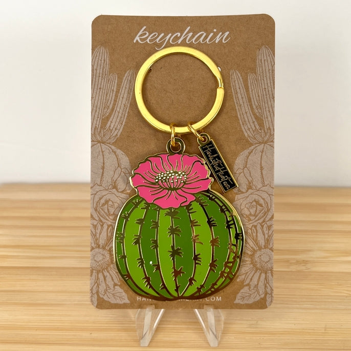 Barrel Cactus Enamel Keychain