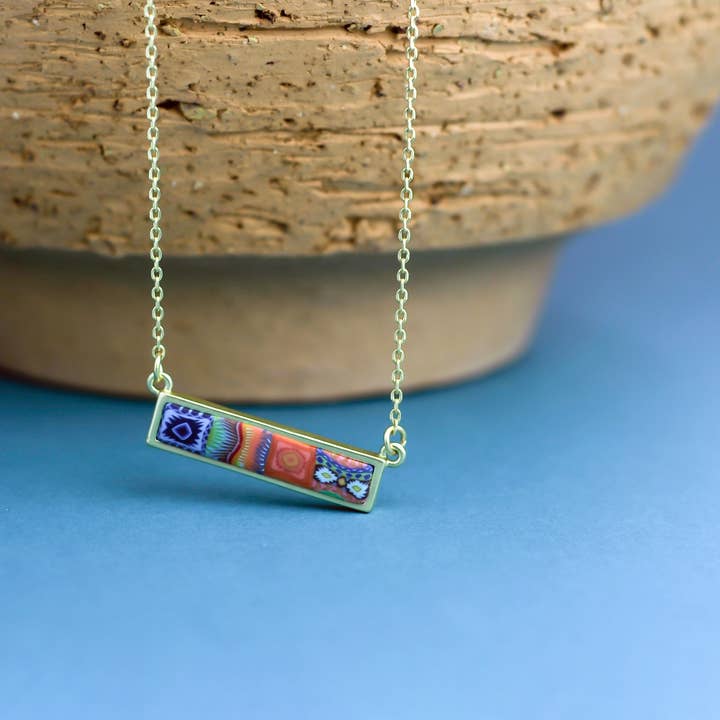 Sedona Sky Reversible Bar Necklace - Horizontal