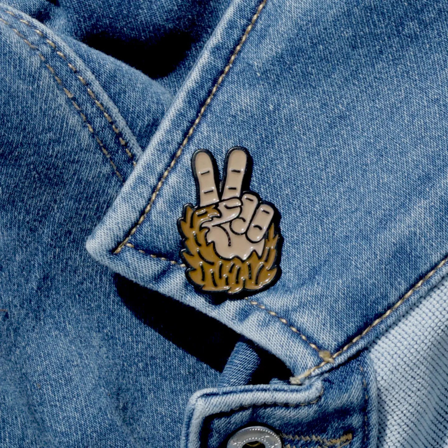 Bigfoot Peace Sign Pin