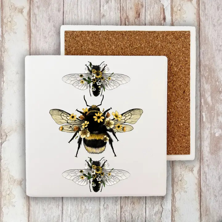 Vintage Bees and Flower Coaster