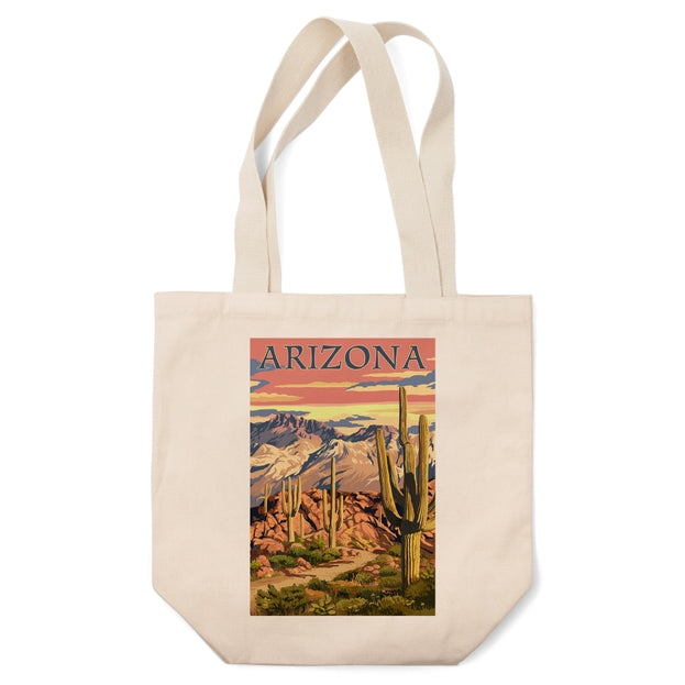 Desert Cactus Trail Sunset Tote