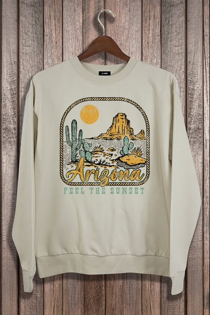 Arizona Feel the Sunset Graphic Crewneck Sweatshirt