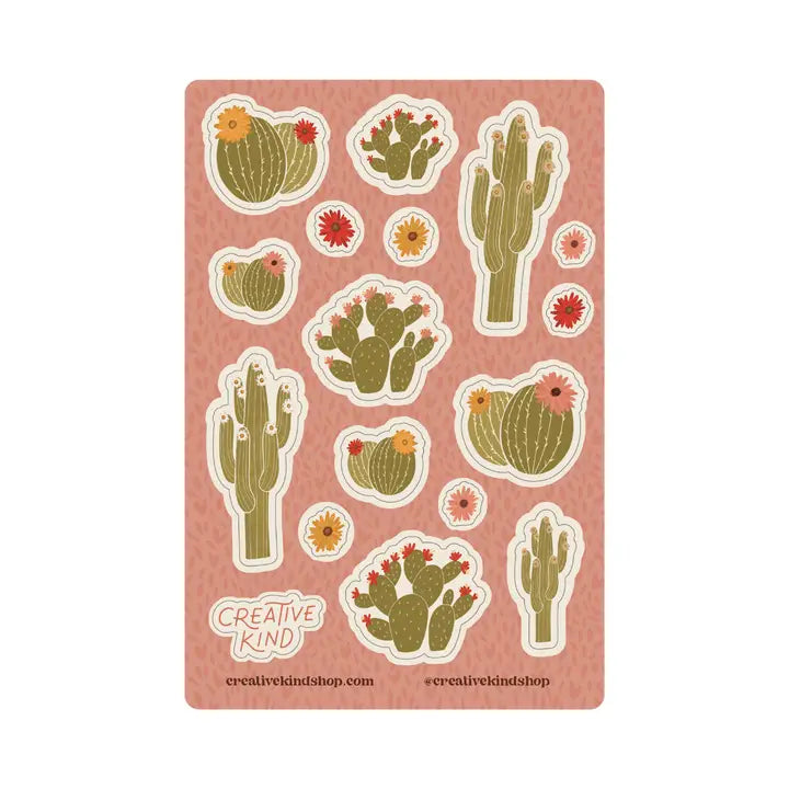 Spring Cactus Sticker Sheet