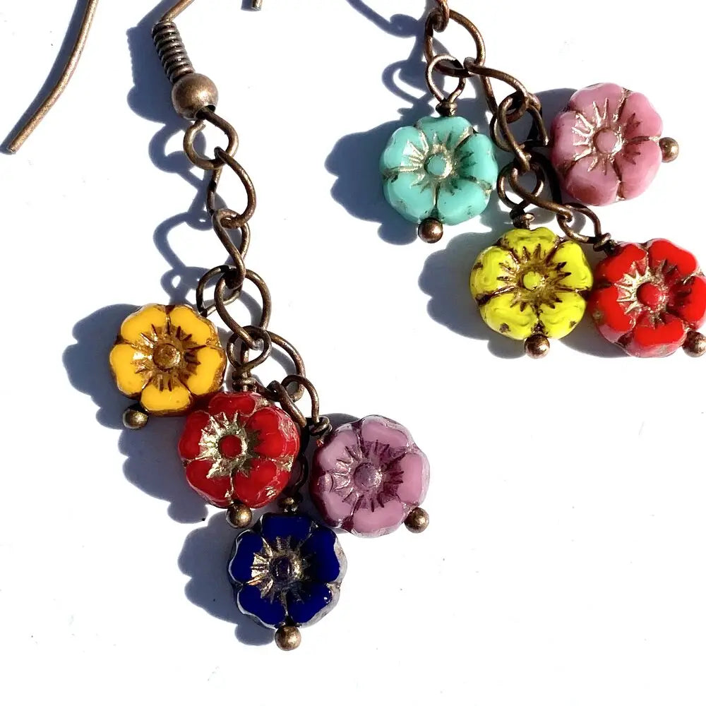 Cascade Flower Dangle Earrings