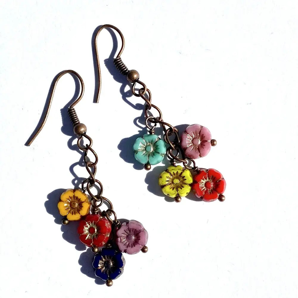 Cascade Flower Dangle Earrings