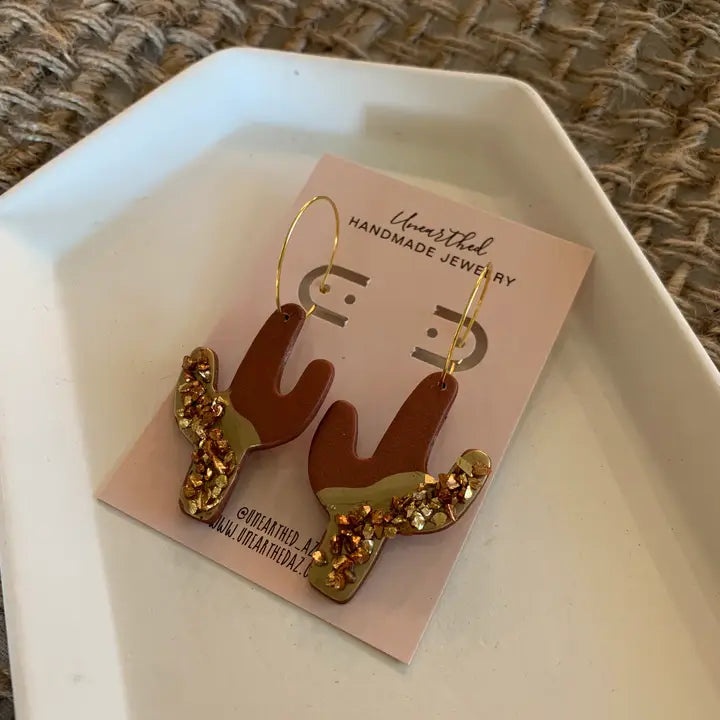 Copper State Saguaro Dangle Earrings