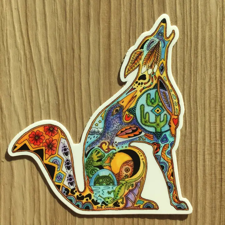 Mosaic Coyote Sticker