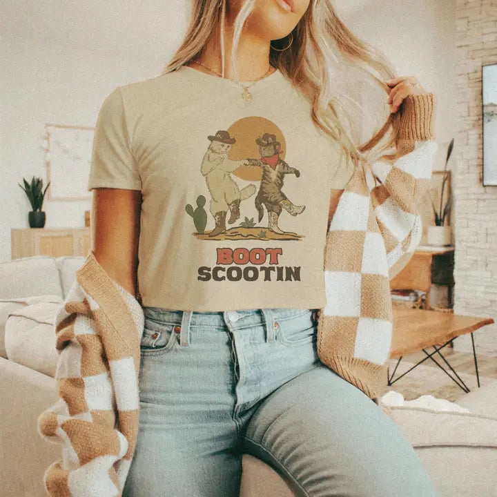 Boot Scootin' Kitties Crop Tee