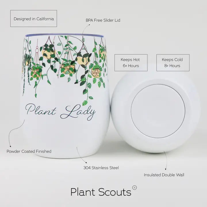 Plant Lady Stemless Wine Tumbler