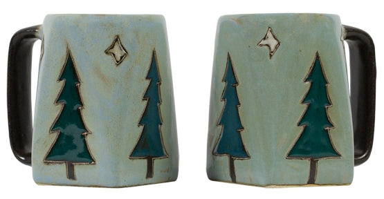 Pine Trees Square Stoneware Mug