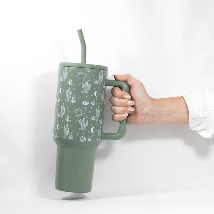 Stanley Style Cactus Insulated Tumbler - Green