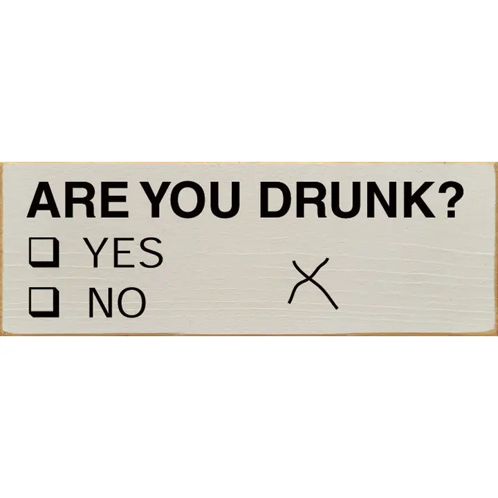 Are You Drunk Missed Box Wood Sign