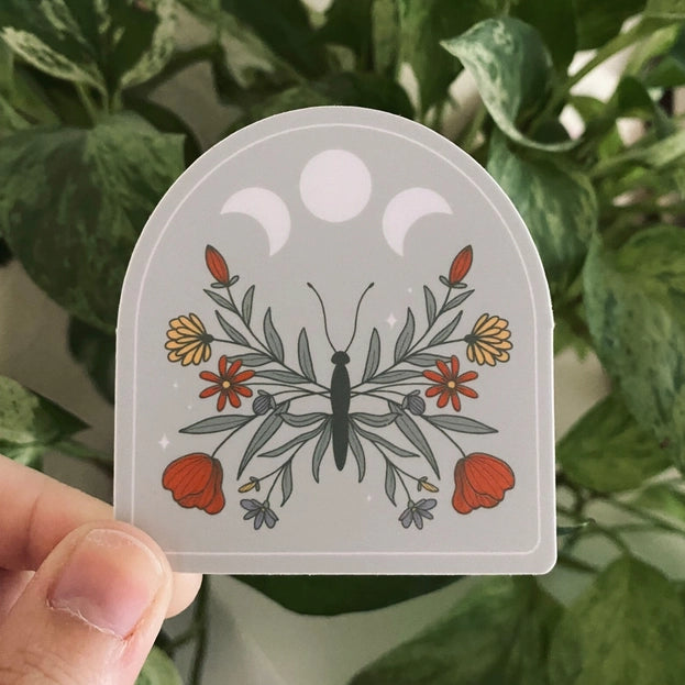 Floral Butterfly Nature Sticker