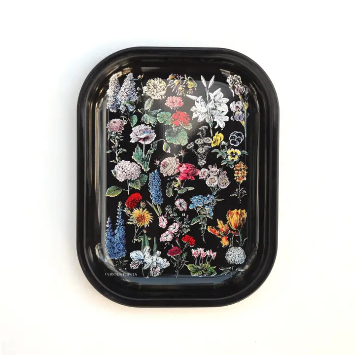 Small Metal Vintage Floral Catchall Tray