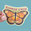 Flower Child Monarch Sticker