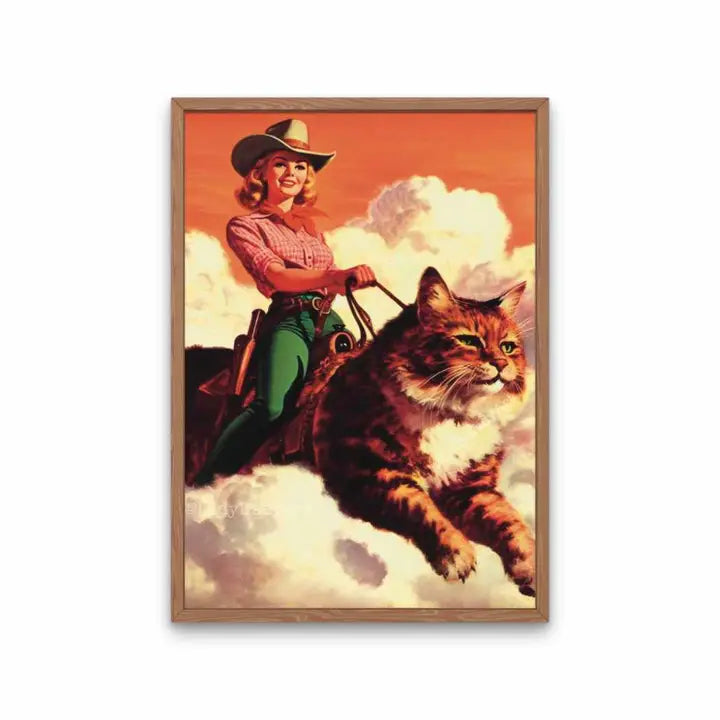 Cowgirl Cat Art Print